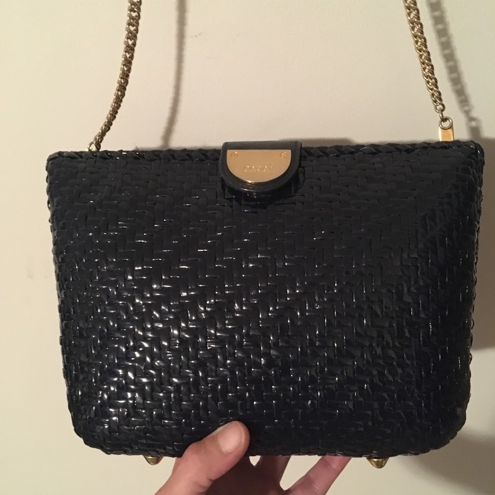 Vintage Capaf Navy Straw Bag